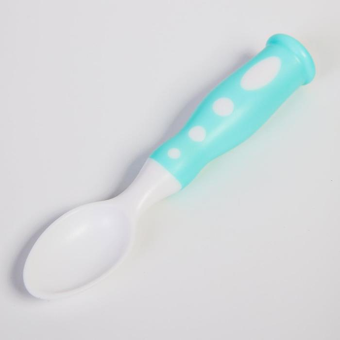 Набор детской посуды «Зайчик», 3 предмета: тарелка на присоске, крышка, ложка, цвет бирюзовый Набор детской посуды «Зайчик», 3 предмета: тарелка на присоске, крышка, ложка, цвет бирюзовый