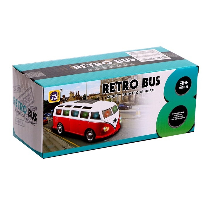 Робот «Ретро автобус», световые и звуковые эффекты, трансформируется