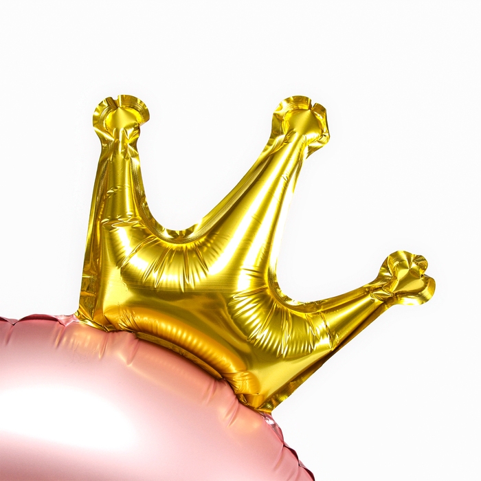 Шар фольгированный 42" &laquo;Цифра 8 с короной&raquo; на подставке, цвет розовый