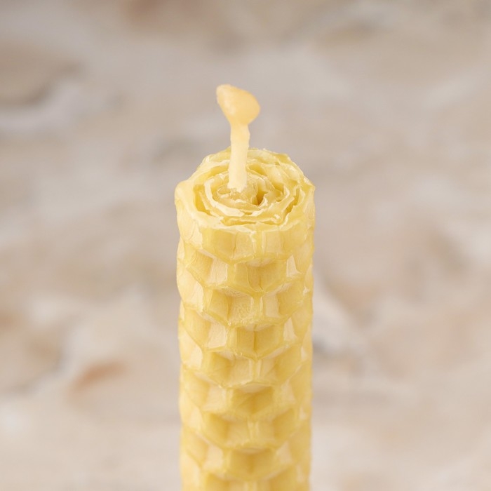 Набор свечей из вощины  Набор свечей из вощины "Усиление силы воли" , 3 шт, 8х1,7 см, 45 мин, желтый