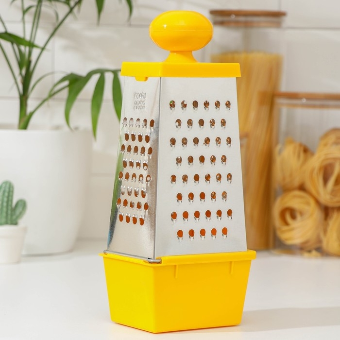 Тёрка Доляна «Комфорт», 4 грани, с контейнером 450 мл, ручка круглая, 28×12×9 см, цвет МИКС Тёрка Доляна «Комфорт», 4 грани, с контейнером 450 мл, ручка круглая, 28×12×9 см, цвет МИКС