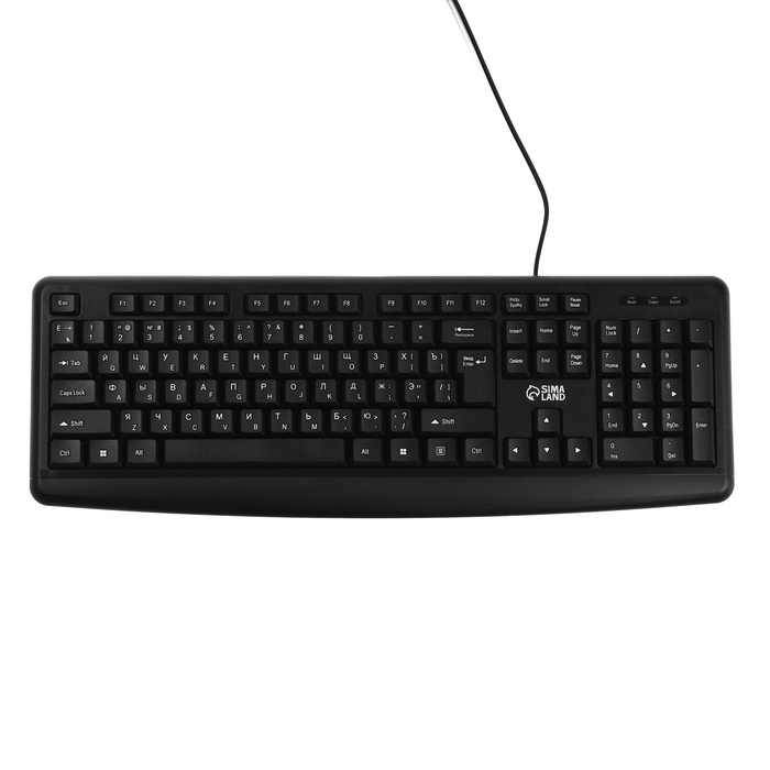 Клавиатура Sima-Land SL-01, проводная, мембранная, 104 клавиш, USB, 1.5 м, черная Клавиатура Sima-Land SL-01, проводная, мембранная, 104 клавиш, USB, 1.5 м, черная