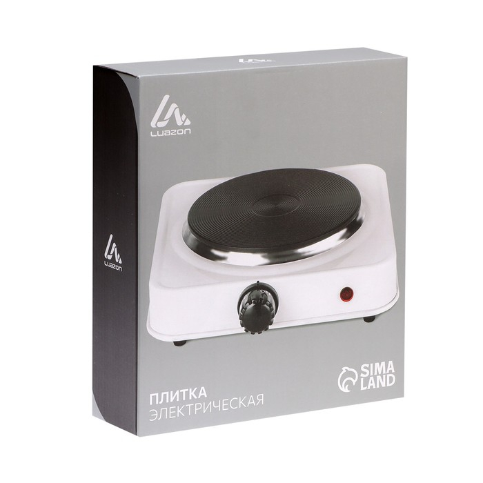 Плитка электрическая Luazon LHP-002, 1 конфорка, 1000 Вт, нагреватель диск, чёрная Плитка электрическая Luazon LHP-002, 1 конфорка, 1000 Вт, нагреватель диск, чёрная