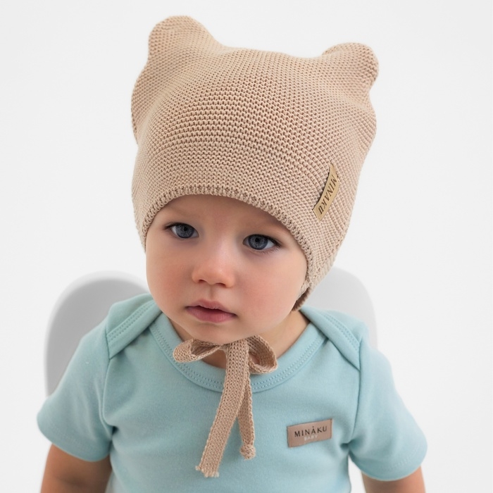 Шапка детская MINAKU  р-р 46-48, цвет бежевый
