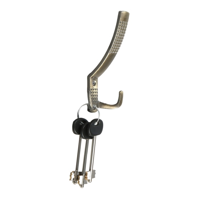 Крючок мебельный ТУНДРА TKT001, трехрожковый, бронза Крючок мебельный ТУНДРА TKT001, трехрожковый, бронза