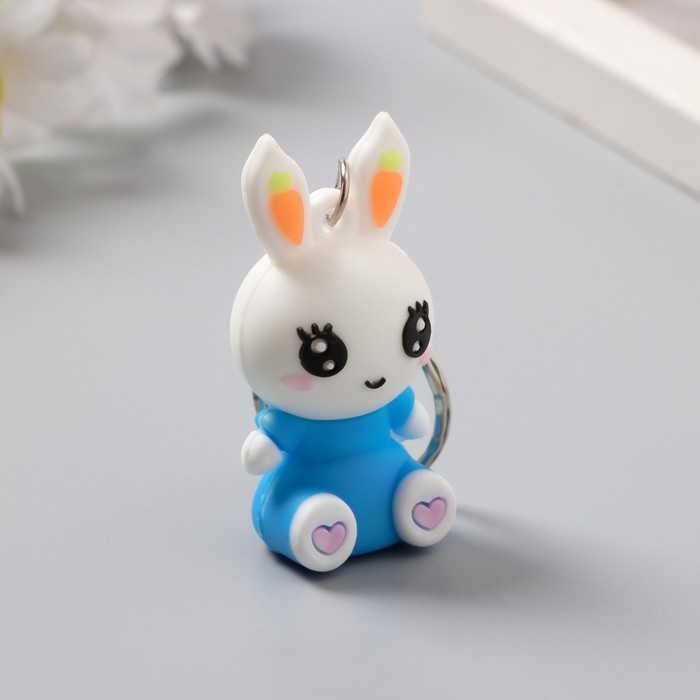 Брелок резина Брелок резина "Зайка с ушками-морковками" МИКС 5х2,5х1,5 см