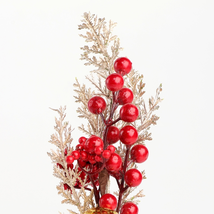 Новогодний декор &laquo;Золотая веточка&raquo;, с шариком, 32 &times; 13 &times; 8 см