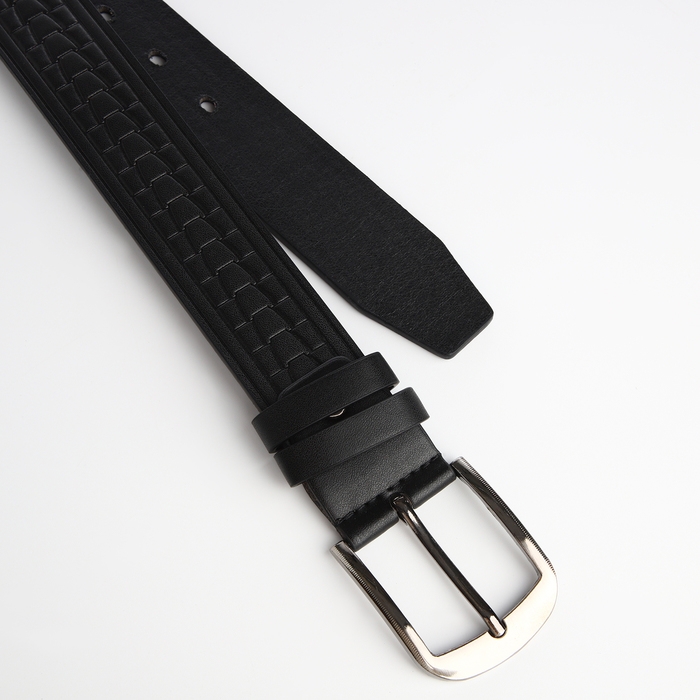 Ремень мужской «Великан», ширина 4 см, винт, пряжка металл, цвет чёрный Ремень мужской «Великан», ширина 4 см, винт, пряжка металл, цвет чёрный