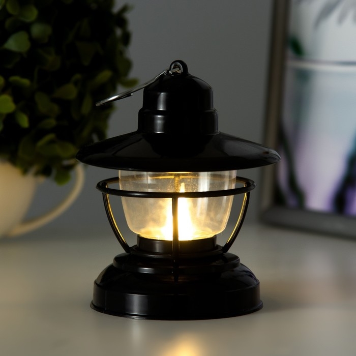 Ночник Ночник "Евлампия" LED 1Вт от батареек 2хААА черный 10х10х12см RISALUX