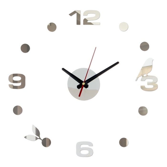 Часы настенные интерьерные, 3d  Часы настенные интерьерные, 3d "Птичка", бесшумные, наклейка, большие, d-40 см