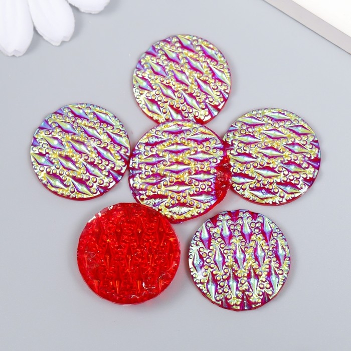 Декор для творчества пластик Декор для творчества пластик "Дождь" голография красный набор 6 шт 2,5х2,5 см