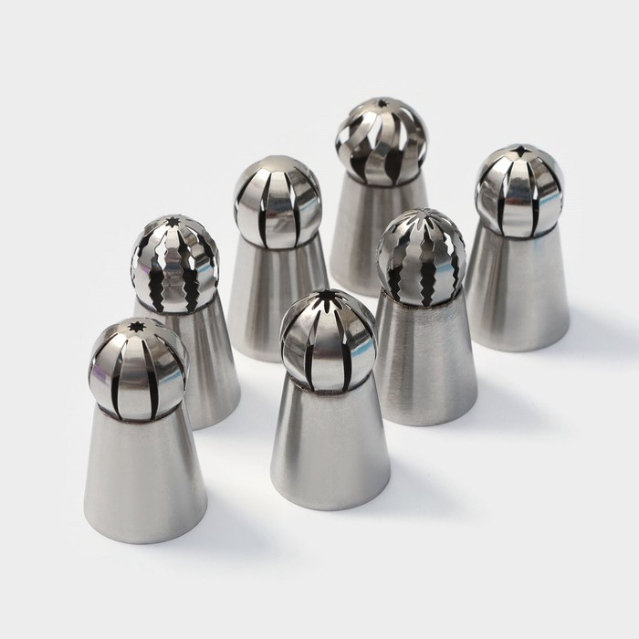 Набор кондитерский Доляна, 9 предметов: мешок 32 см, 7 насадок (d=3 см), адаптер, насадки МИКС Набор кондитерский Доляна, 9 предметов: мешок 32 см, 7 насадок (d=3 см), адаптер, насадки МИКС