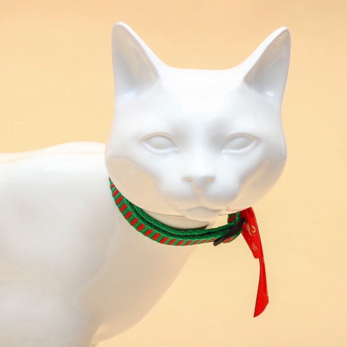 Ошейник + бант + новогодний подвес Ошейник + бант + новогодний подвес "Подарки", 30 х 1 см, капрон, зелёный