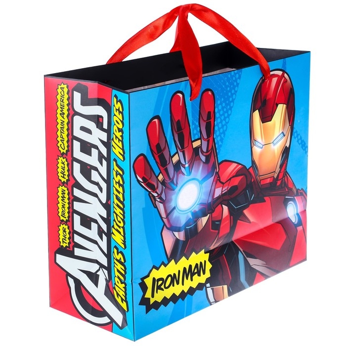 Пакет подарочный Пакет подарочный "Железный человек" 23х27х11.5 см, упаковка, Мстители
