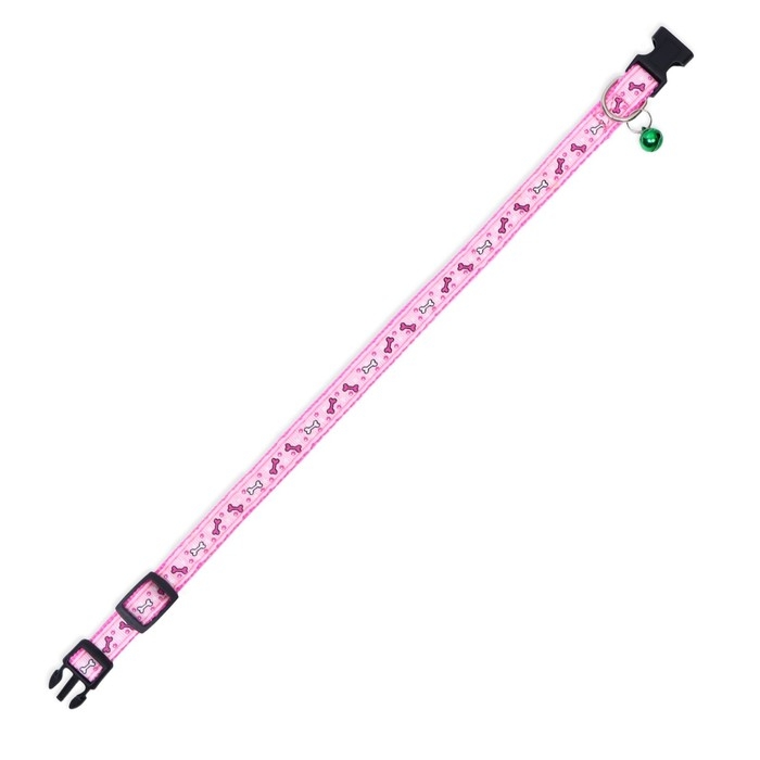 Ошейник нейлоновый Ошейник нейлоновый "Звездные косточки", 36 х 1,5 см, розовый