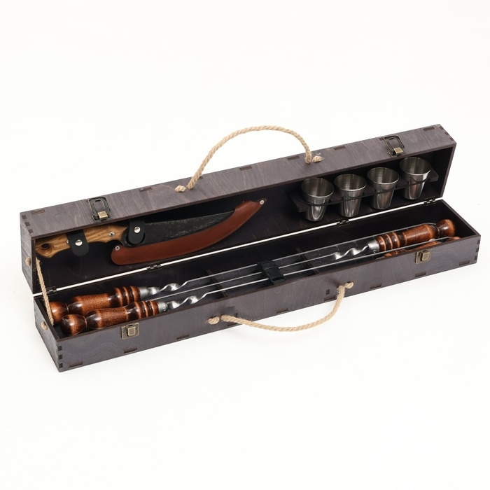 Набор с шампурами подарочный  Набор с шампурами подарочный "Герб" в кейсе