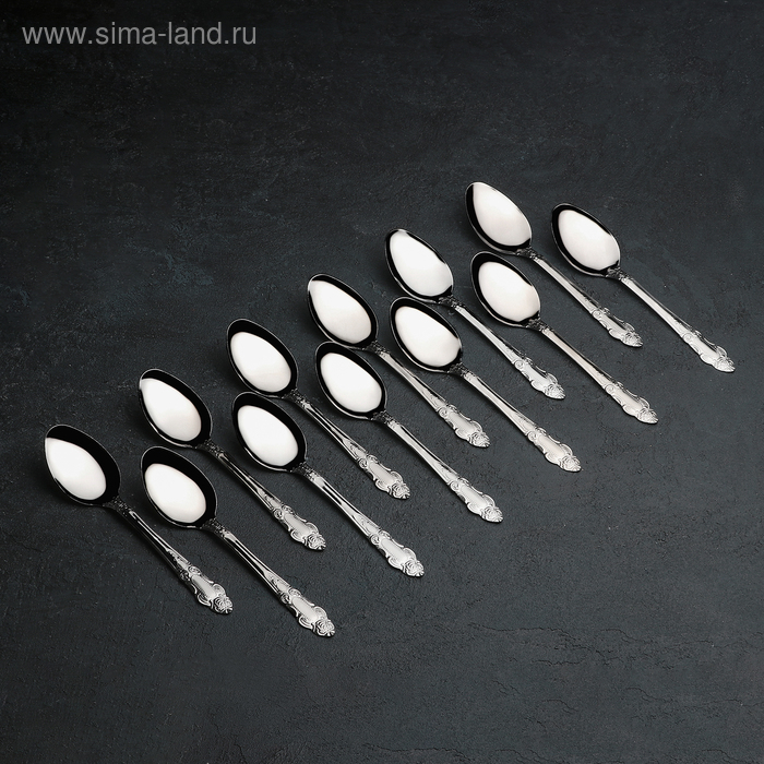 Ложки столовые из нержавеющей стали «Русиано», длина 19 см, 12 шт