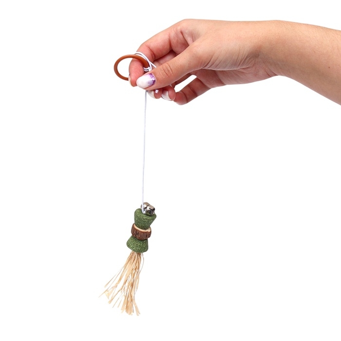 Игрушка - дразнилка для кошек из кошачьей мяты, с кольцом на палец, 4,8 см Игрушка - дразнилка для кошек из кошачьей мяты, с кольцом на палец, 4,8 см