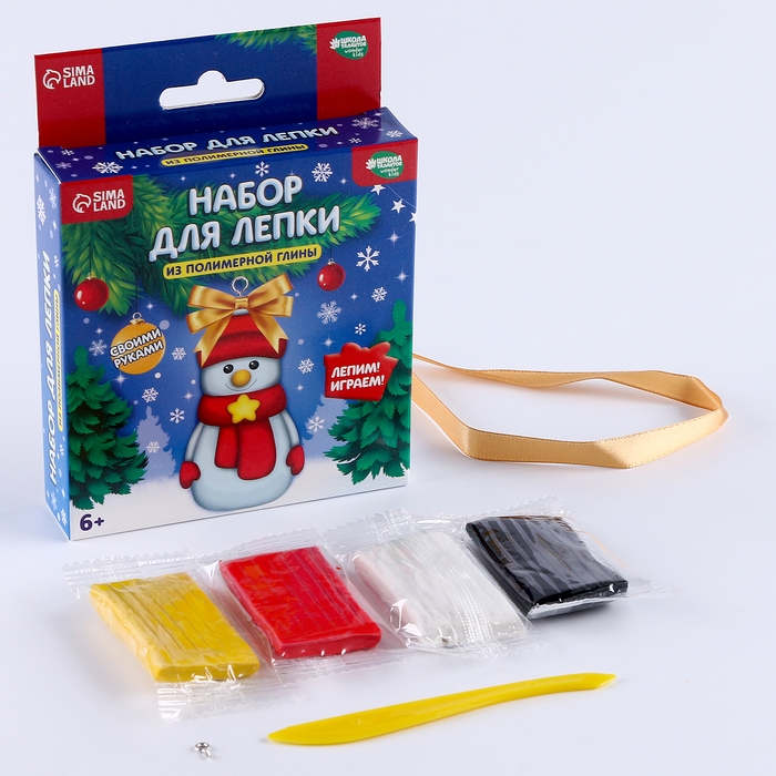 Фигурка из полимерной глины своими руками на новый год «Снеговичок», новогодний набор для творчества Фигурка из полимерной глины своими руками на новый год «Снеговичок», новогодний набор для творчества