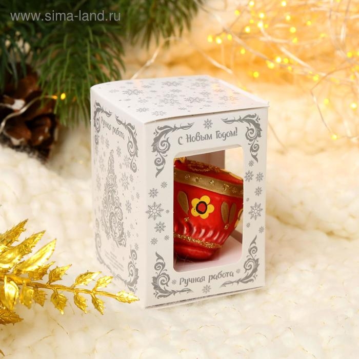 Елочное украшение Елочное украшение "Чашка Народные Узоры", в подарочной упаковке, h-5 см