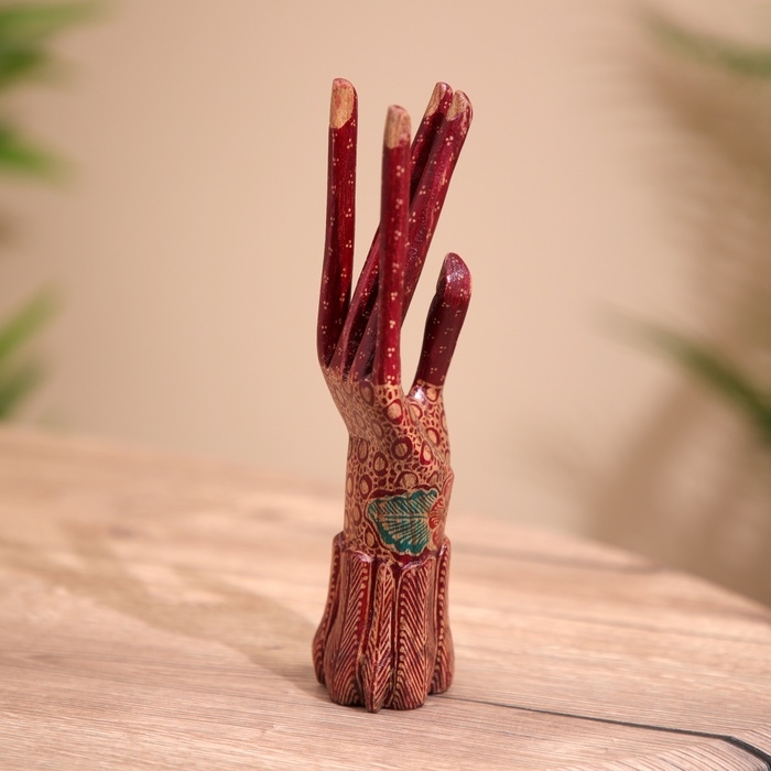 Подставка для колец, батик, дерево 20 см Подставка для колец, батик, дерево 20 см