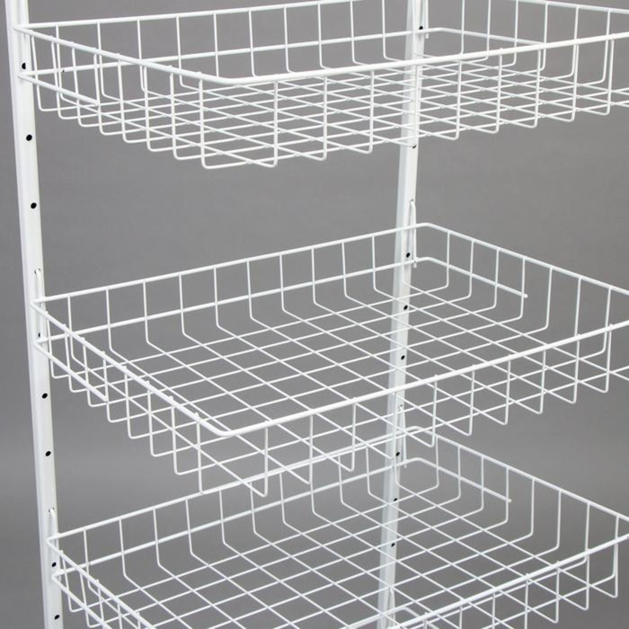 Стойка прикассовая 60×45×180, 5 корзин, цвет белый Стойка прикассовая 60×45×180, 5 корзин, цвет белый