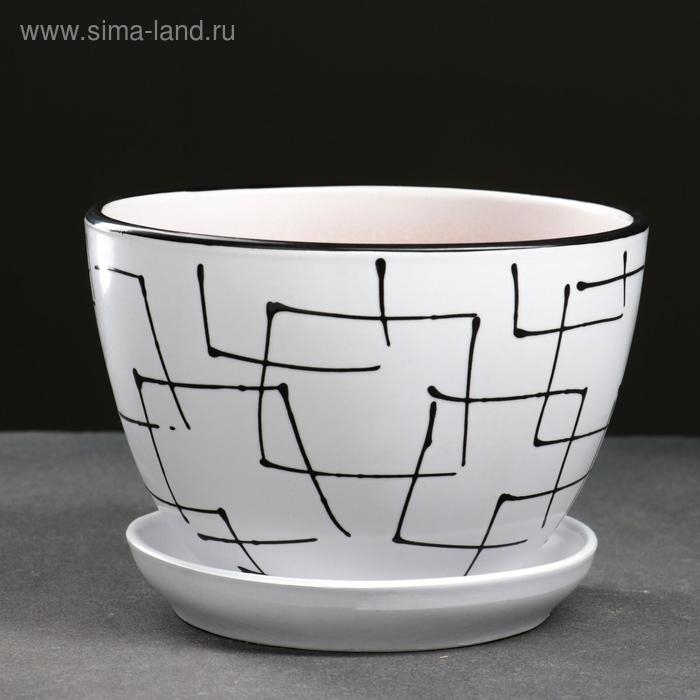 Горшок цветочный Иллюзия белая 1,65 л Горшок цветочный Иллюзия белая 1,65 л