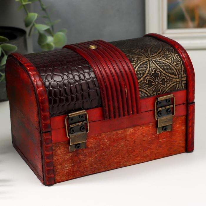 Шкатулка дерево состаренная Шкатулка дерево состаренная "Питон и медальон" сундучок МИКС 11х16х10,5 см