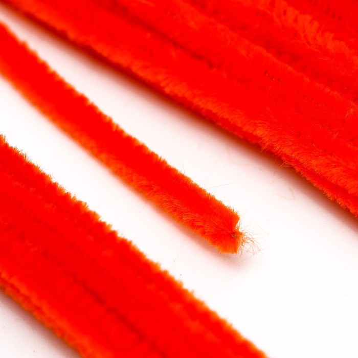 Проволока с ворсом для поделок и декора набор 50 шт., размер 1 шт. 30 × 0,6 см, цвет оранжевый