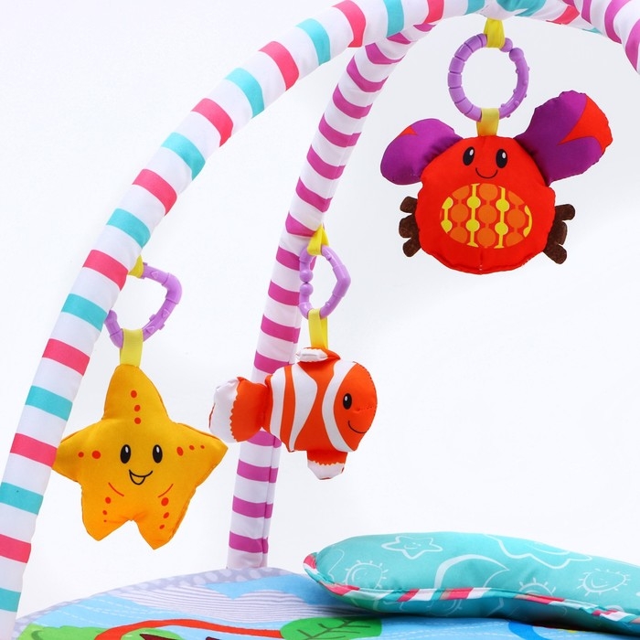 Развивающий коврик с дугами «Ежик на прогулке», 70x70 см, Крошка Я Развивающий коврик с дугами «Ежик на прогулке», 70x70 см, Крошка Я