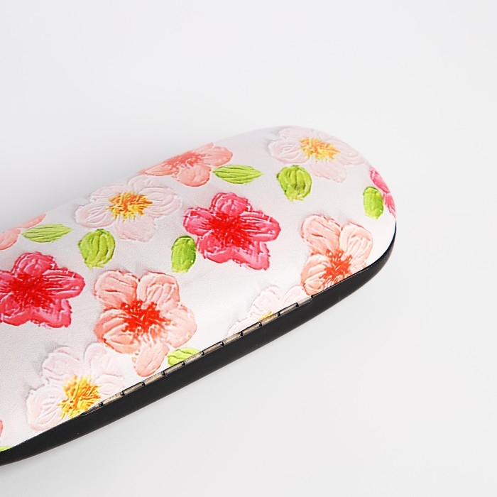 Футляр для очков на хлопушке, длина 16 см, цвет белый/розовый Футляр для очков на хлопушке, длина 16 см, цвет белый/розовый