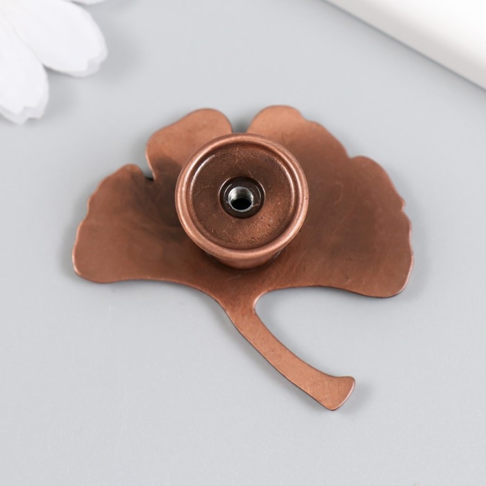 Ручка для шкатулки металл Ручка для шкатулки металл "Лист веер" состаренная медь 5х5,4 см