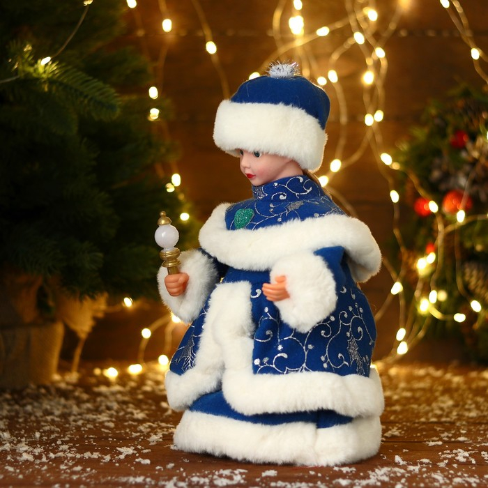 Снегурочка  Снегурочка "В синей шубке с сердечком" двигается, 30 см