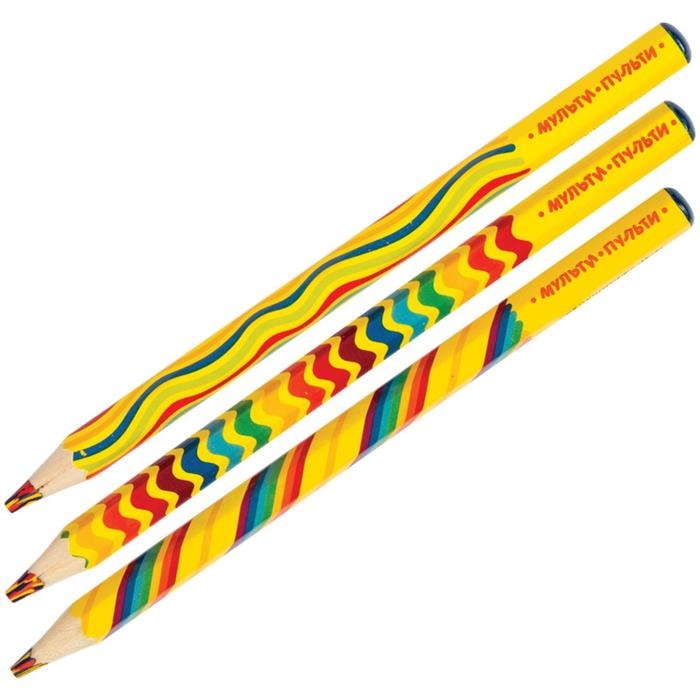 Карандаш с многоцветным грифелем Мульти-Пульти,  Карандаш с многоцветным грифелем Мульти-Пульти, "Енот и радуга", утолщённый