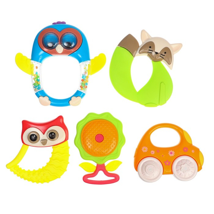 Набор погремушек «Наш малыш», 5 шт., цвет МИКС, Крошка Я Набор погремушек «Наш малыш», 5 шт., цвет МИКС, Крошка Я