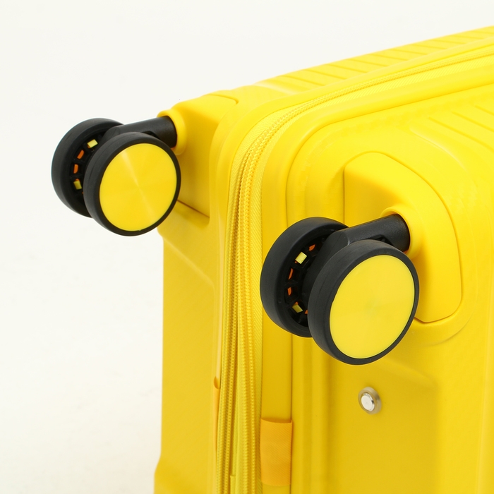 Чемодан малый 47 л (S) Bagvoyage, отдел на молнии, с расширением, кодовый замок, 4 колеса, цвет жёлтый Чемодан малый 47 л (S) Bagvoyage, отдел на молнии, с расширением, кодовый замок, 4 колеса, цвет жёлтый