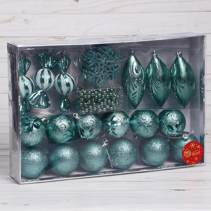 Набор украшений пластик 36 шт Набор украшений пластик 36 шт "Чудесный день" зелёный