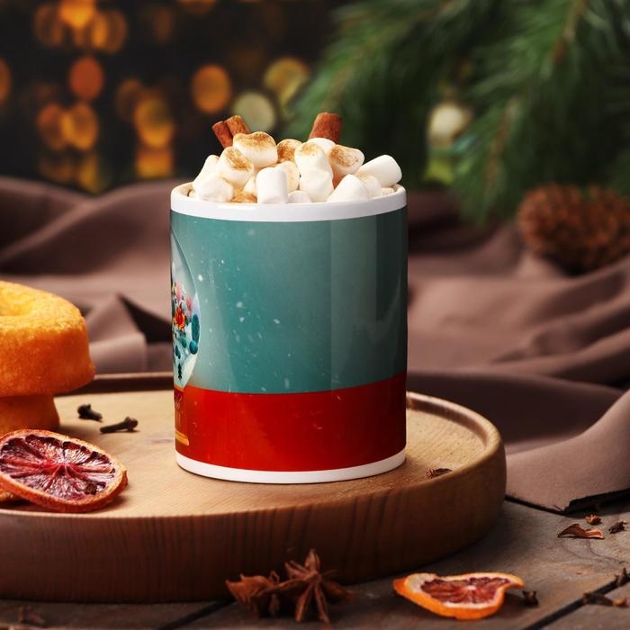 Кружка новогодняя, сублимация Кружка новогодняя, сублимация "Волшебство не за горами" снежный шар