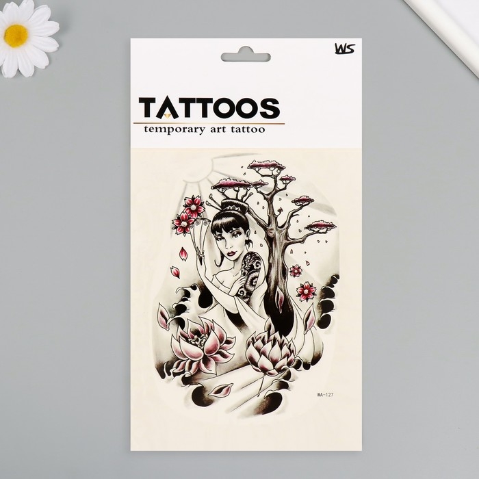 Татуировка на тело цветная Татуировка на тело цветная "Леди Сакура" 26,1х14,6 см