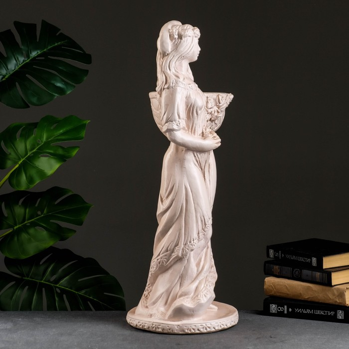 Фигура с кашпо Фигура с кашпо "Девушка у колонны" состаренный 25х64х30см
