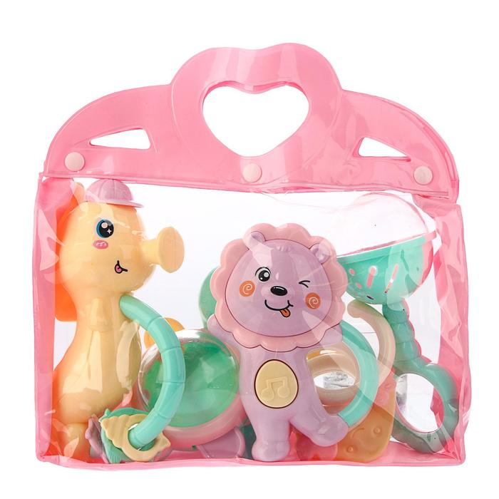 Набор погремушек «Нежность», в сумочке, 5 шт., цвет МИКС, Крошка Я Набор погремушек «Нежность», в сумочке, 5 шт., цвет МИКС, Крошка Я