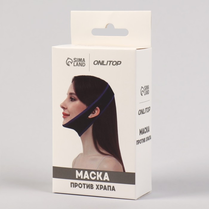 Маска текстильная против храпа, эластичная, на липучке, цвет чёрный/синий Маска текстильная против храпа, эластичная, на липучке, цвет чёрный/синий