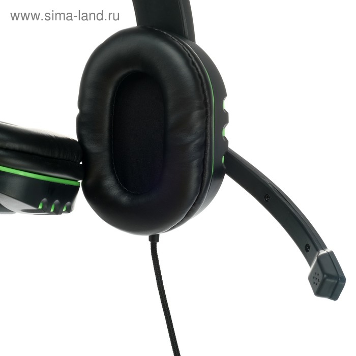 Наушники Ritmix RH-555M Gaming, игровые, полноразмерные, микрофон, 3.5мм, 1.8м, черно/зелен Наушники Ritmix RH-555M Gaming, игровые, полноразмерные, микрофон, 3.5мм, 1.8м, черно/зелен
