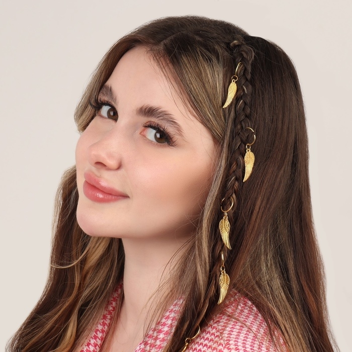 Пирсинг для волос «Крылья», 4,1 × 1 см, 10 шт, цвет золотистый