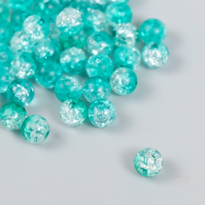 Бусины для творчества пластик Бусины для творчества пластик "Мыльный пузырь бело-зеленый" набор 20 гр 0,8х0,8х0,8 см