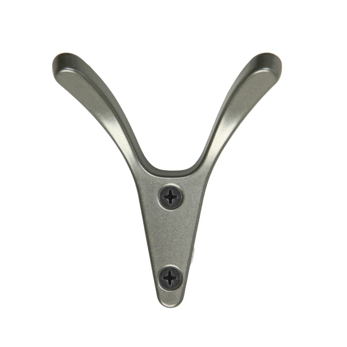 Крючок мебельный CAPPIO FOX, двухрожковый, графит Крючок мебельный CAPPIO FOX, двухрожковый, графит