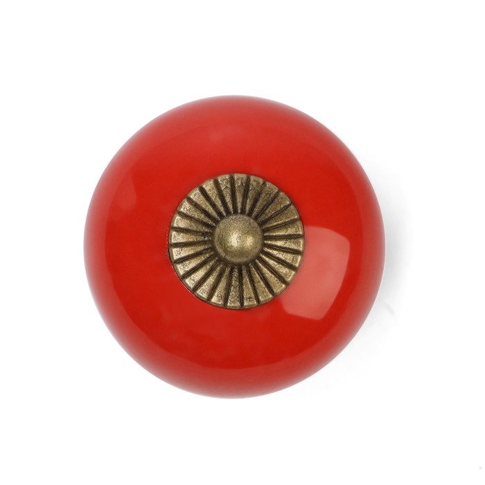Ручка кнопка DOME Ceramics 003, керамическая, красная Ручка кнопка DOME Ceramics 003, керамическая, красная