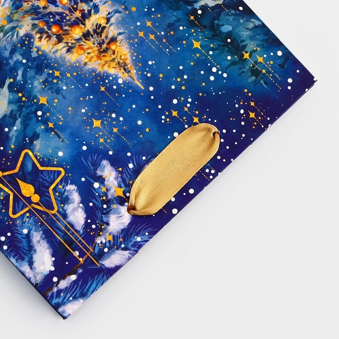 Пакет подарочный новогодний ламинированный Пакет подарочный новогодний ламинированный "Ночная красавица", 18 х 22,3 х 10 см.