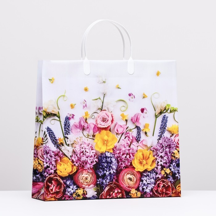 Пакет Пакет "Красивый букет", мягкий пластик, 30х30 100 мкм