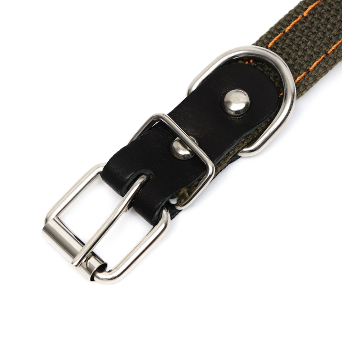 Ошейник брезентовый с подкладом, 50 х 2 см, ОШ 25-35 см, хаки Ошейник брезентовый с подкладом, 50 х 2 см, ОШ 25-35 см, хаки